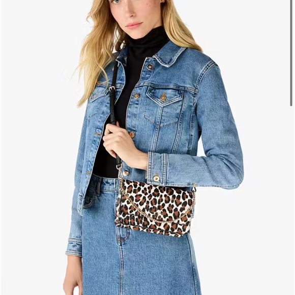 KATE SPADE NEW YORK SPOTTED LEOPARD GOLD CHAIN CROSSBODY BAG - Picture 13 of 15